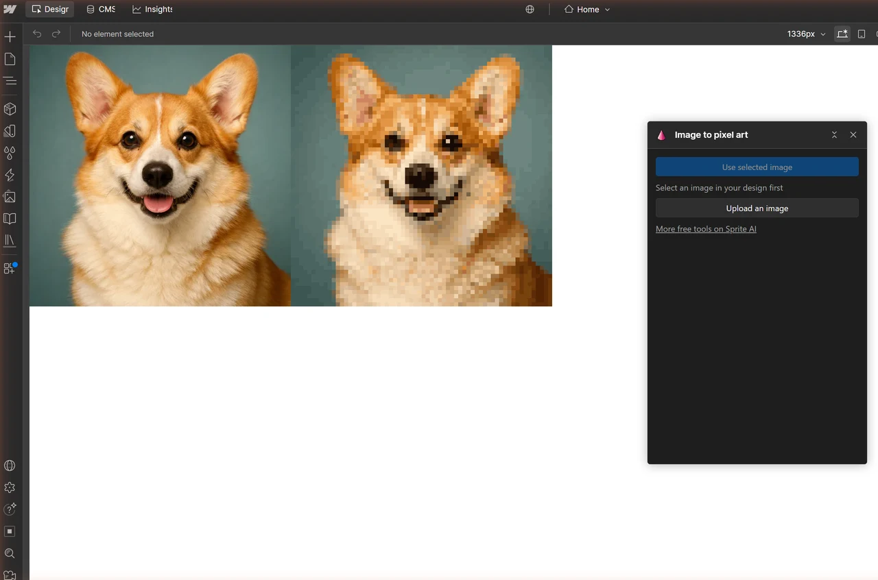 Webflow pixel art: turn any image into pixel art